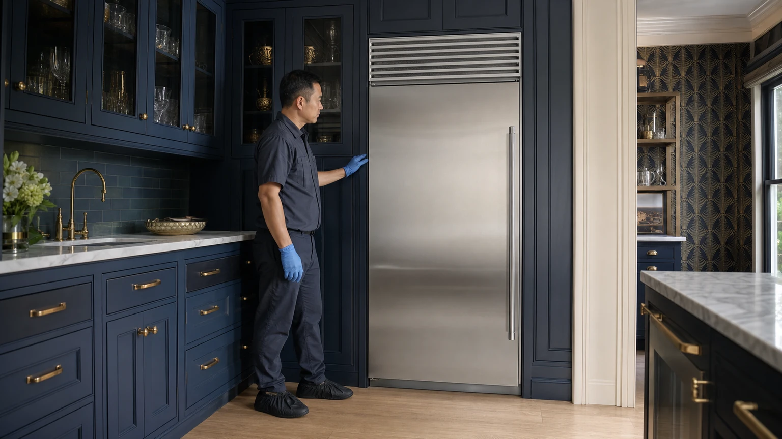 Built-in refrigerator diagnostic visit in the service area