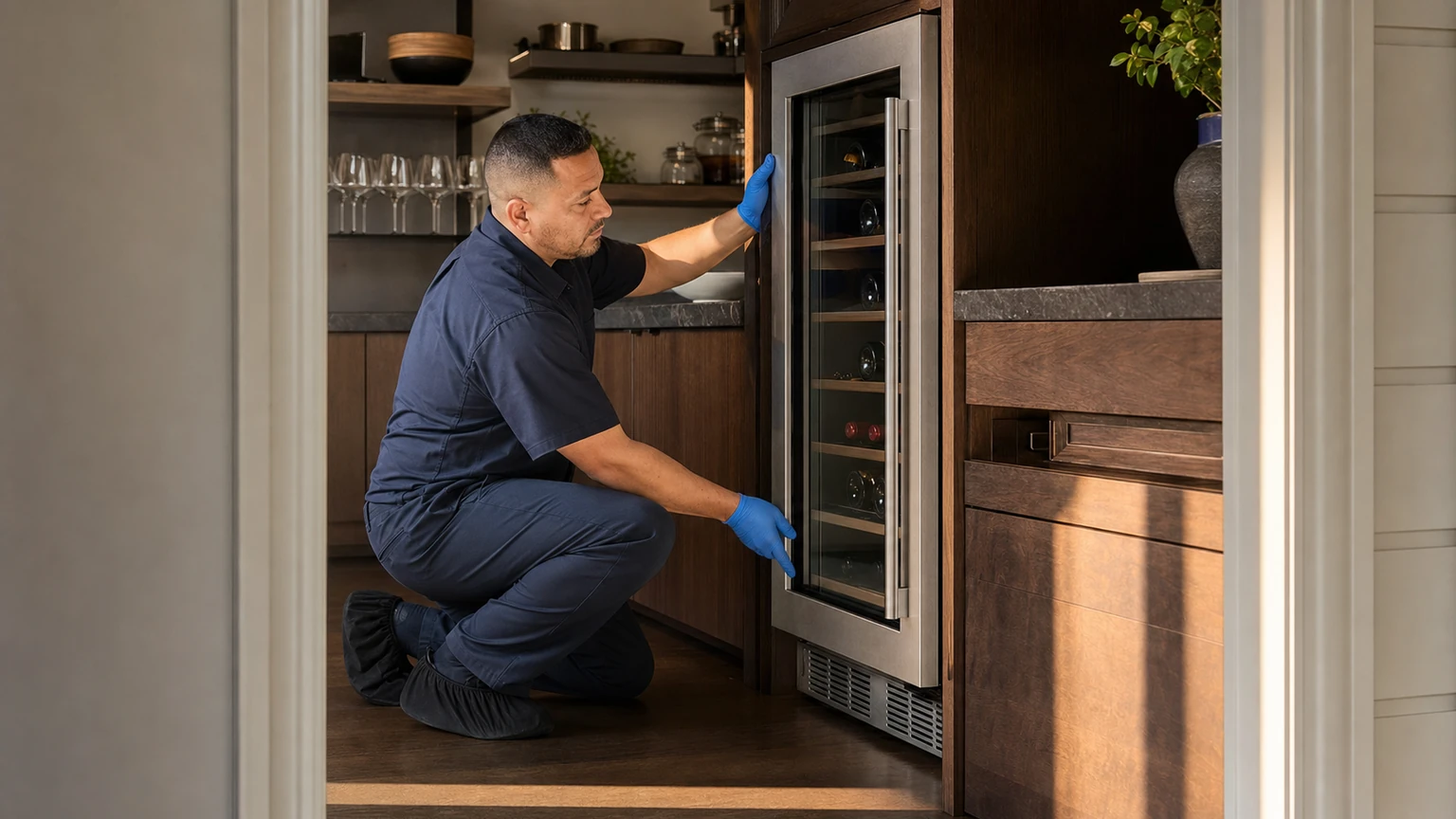 Built-in wine cooler diagnostic visit in the service area